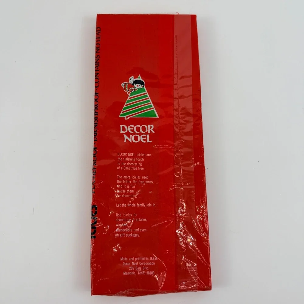 Vintage Decor Noel Silver Tinsel Christmas Tree Icicles 1000 Strands 18 Inch USA